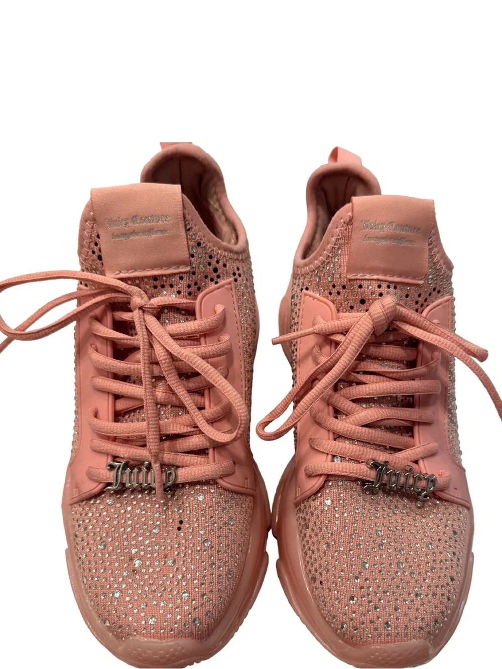 Juicy Couture Adana Blush Pink Rhinestone Chunky Sneakers Women’s Size 7